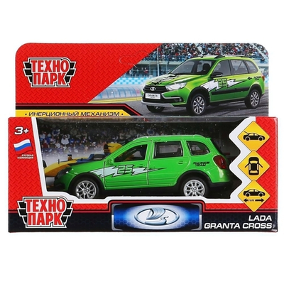 Модель ин. мет. "Lada Granta cross 2019 спорт" 12см, зеленый в коробка GRANTACRS-12SRT-GN (Технопарк)