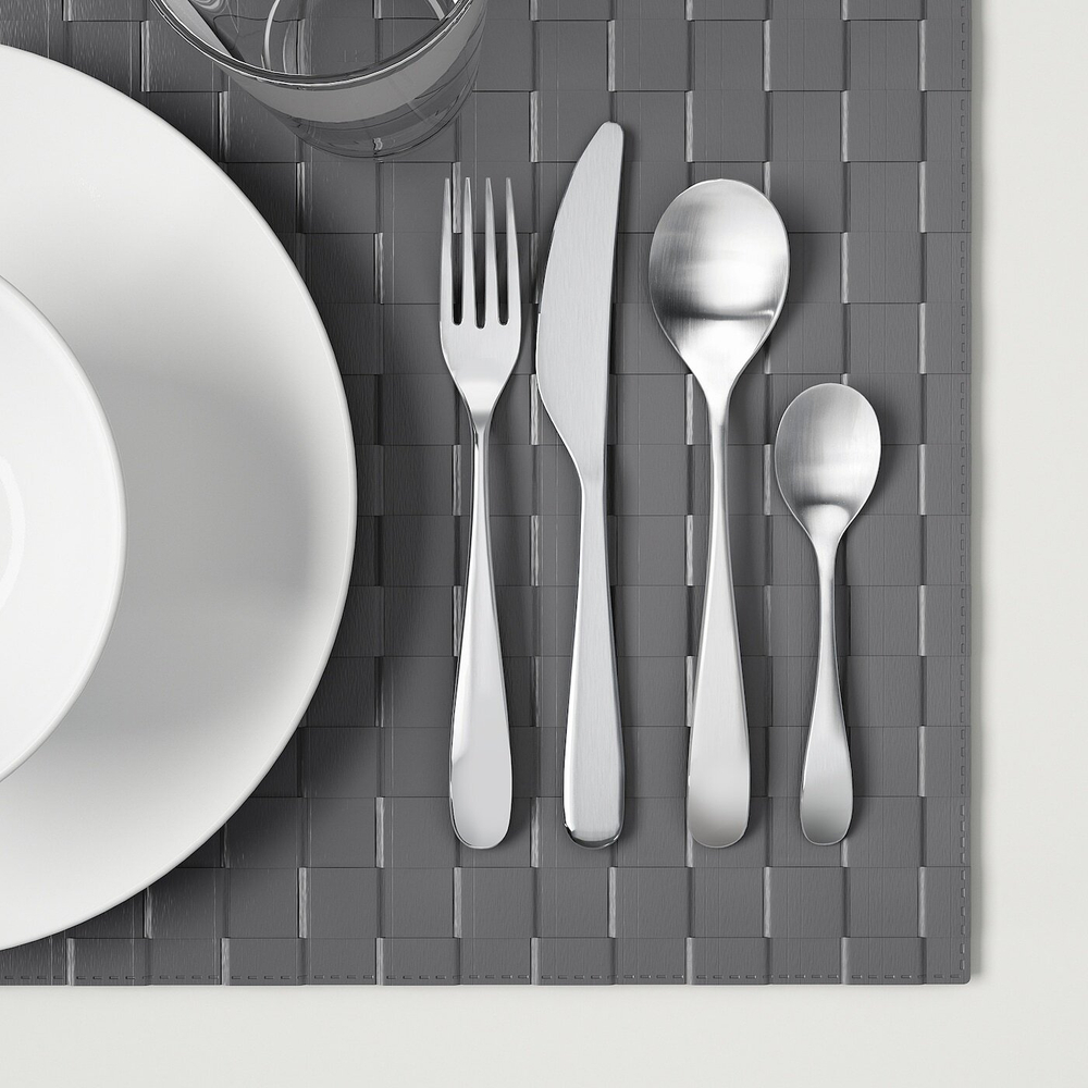 IKEA BEHAGFULL  (ИКЕА БЕХАГФУЛЛ)  -  Набор столовых приборов, 24 предмета, нержавеющая сталь