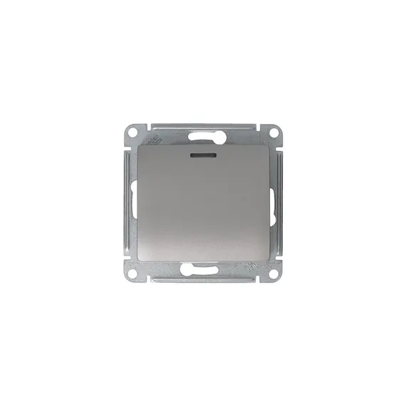 Переключатель проходной одноклавишный с подсветкой, схема Systeme Electric Glossa Платина GSL001263