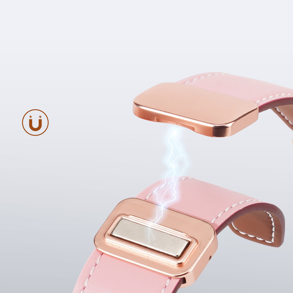 Ремешок из натуральной кожи розового цвета для смарт часов Samsung Galaxy Watch 45 и 46мм (размер крепления 22мм), серия YA Series от Dux Ducis