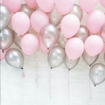 Шары с гелием под потолок decor Pink & Chrome Silver 21 шар