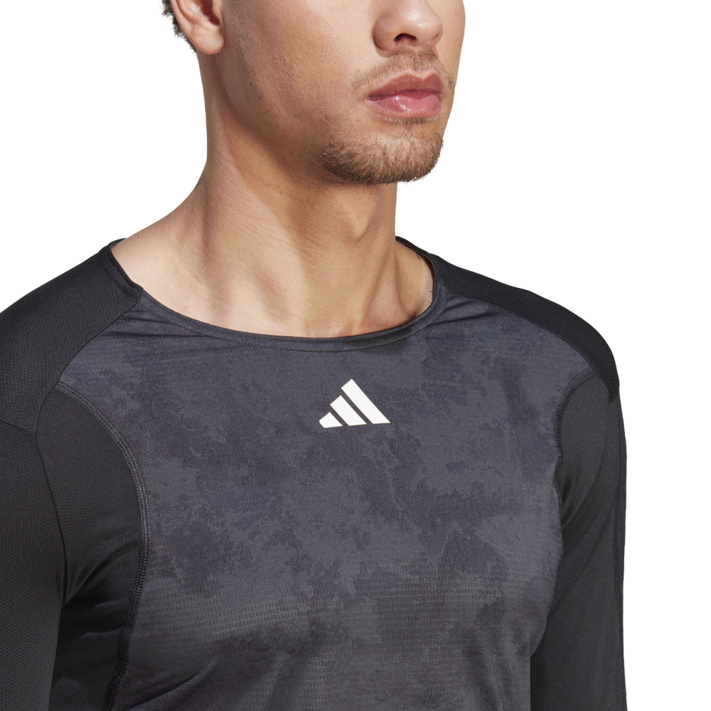 Мужское теннисное поло adidas Paris Long Sleeve Men - Dark Grey, Black