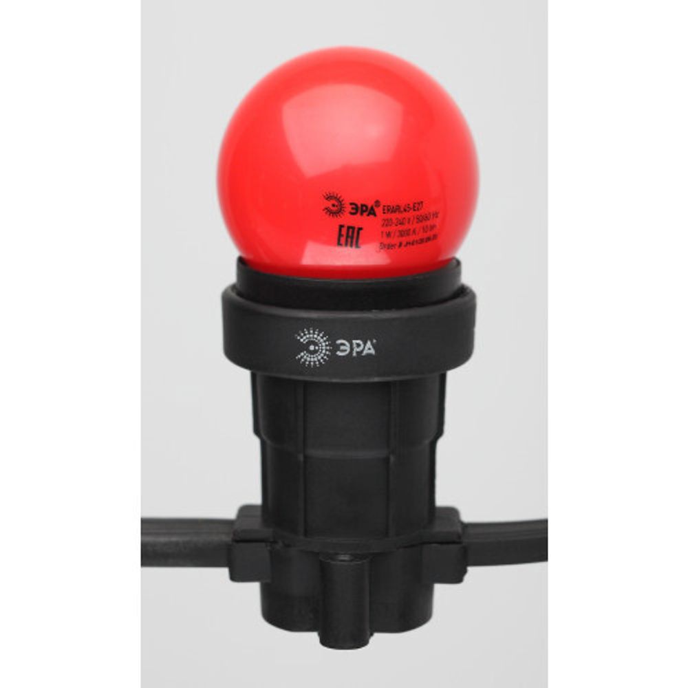 Лампочка светодиодная ЭРА STD ERARL45-E27 E27 / Е27 1Вт шар красный для белт-лайт | Без бренда