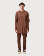 RICK OWENS DRKSHDW ЛОНГСЛИВ КОРИЧНЕВЫЙ HUSTLER