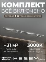 Комплект трековый Hesby Lighting No5 однофазная накладная Skylite HSBL_kompl_S005_NI3W3K
