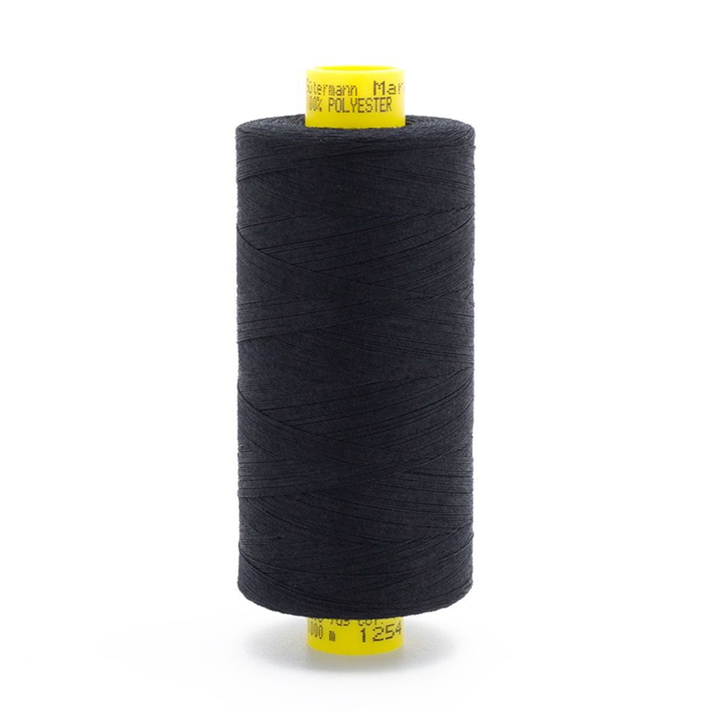 Нитка Gutermann Mara 120 (1000 метров), 1 кат., универсальная | 1254 черно-серый