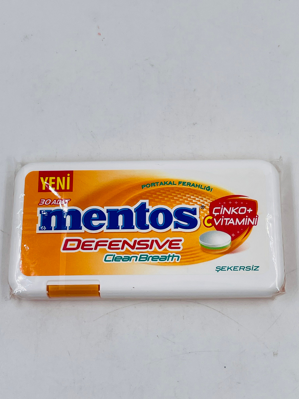MENTOS набор освежающих пастилок с цинком и витаминами (2 шт. по 21 г) Defensive CleanBreath, апельсин и вишня, без сахара, 42 г, Турция