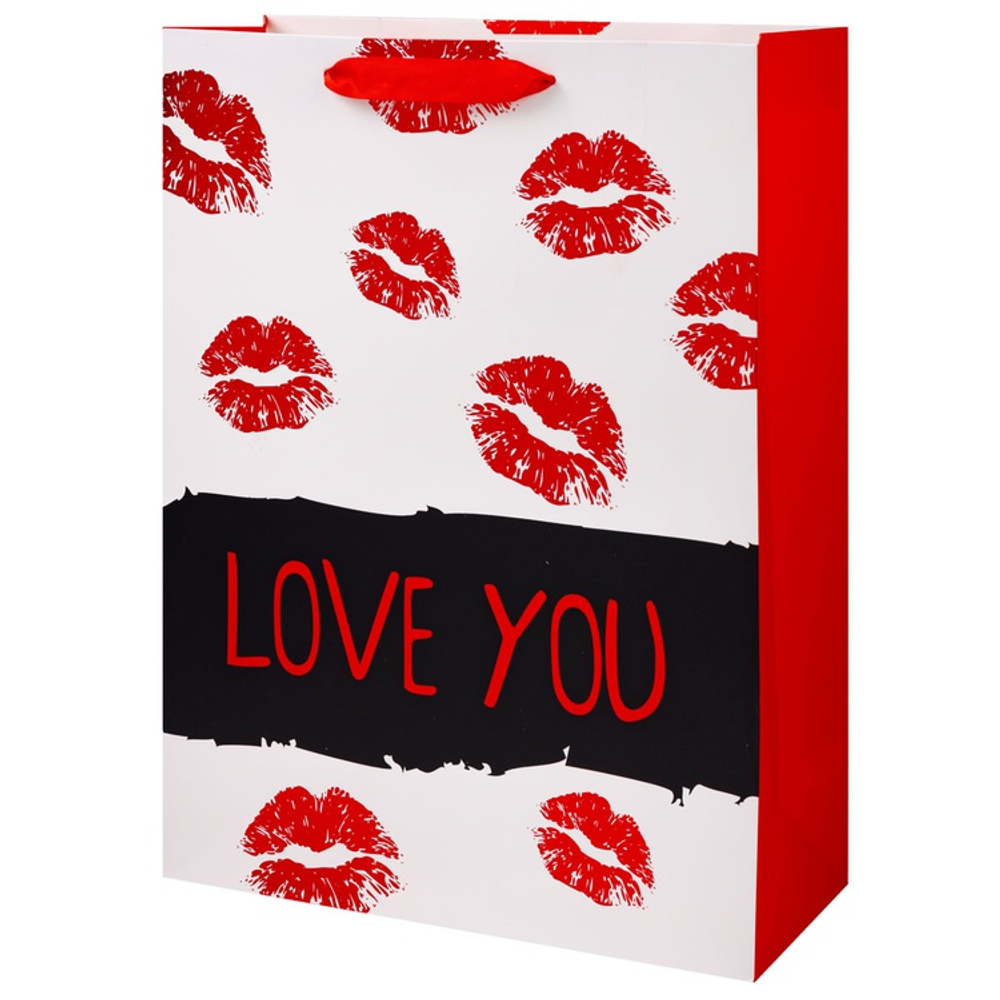 Подарочный пакет «I LOVE YOU» в четрых дизайнах, 30х40х12 см.