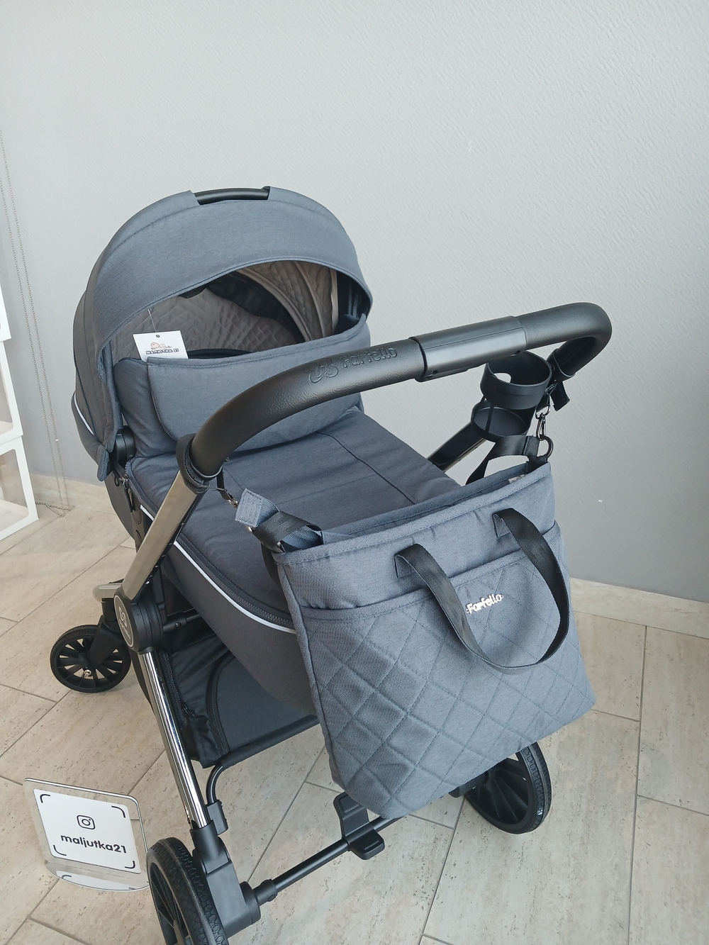 Коляска модульная  3в1 Baby shell (Dark Grey/Black chrome BBS-009)