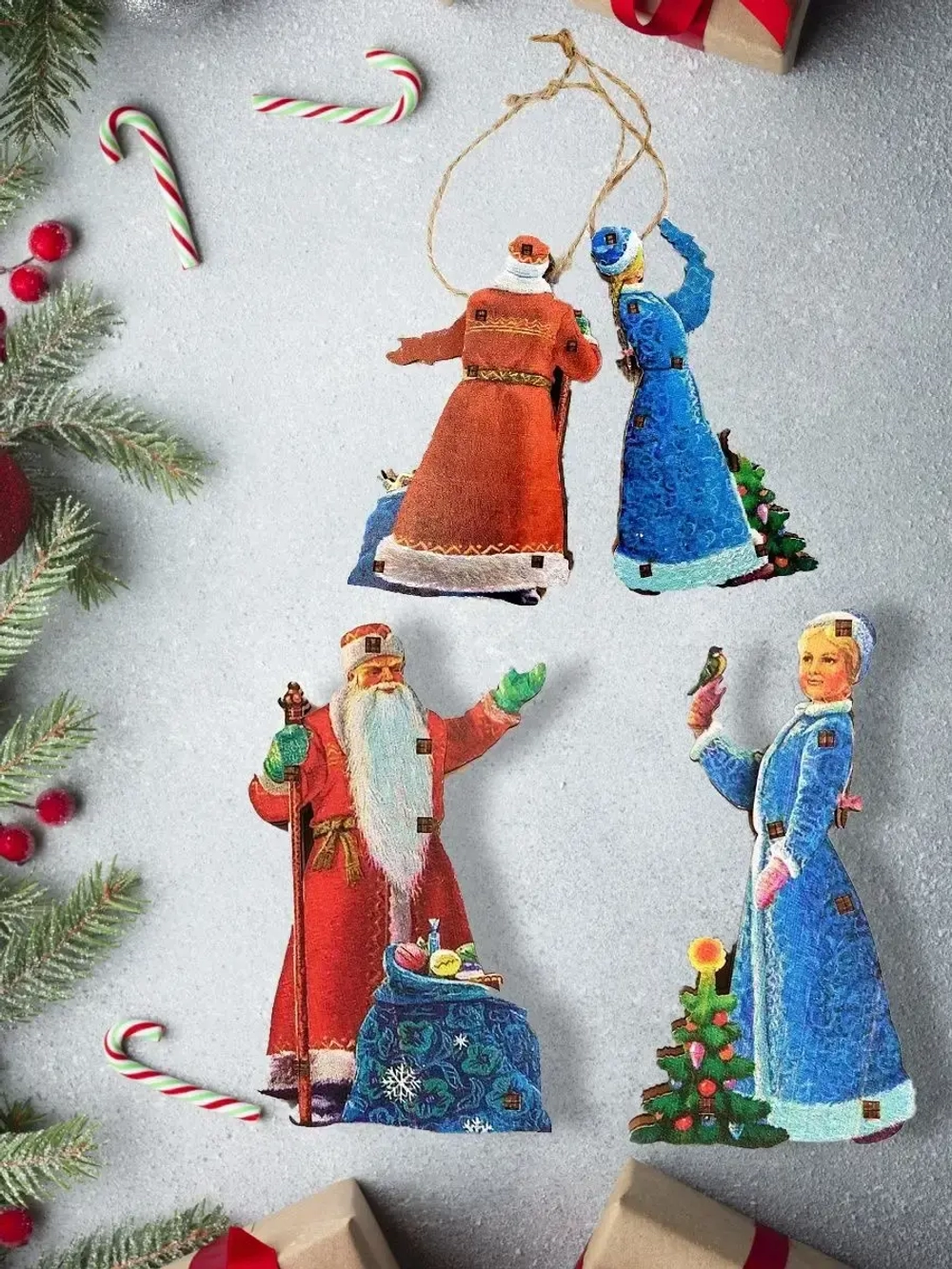 Деревянная игрушка на елку. Художник Владимир Зарубин. Снегурочка