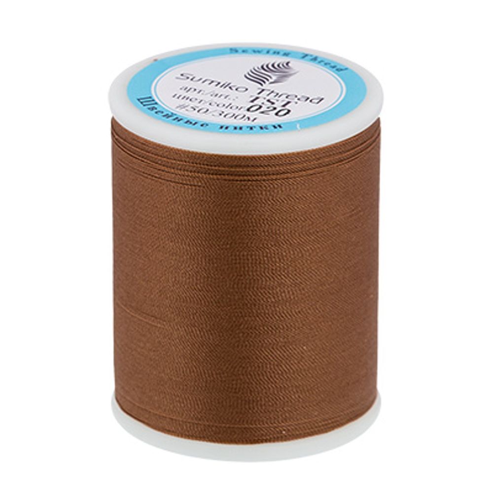 Нитки для трикотажных тканей SumikoThread 300 м, (328 ярд), 020 коричневый