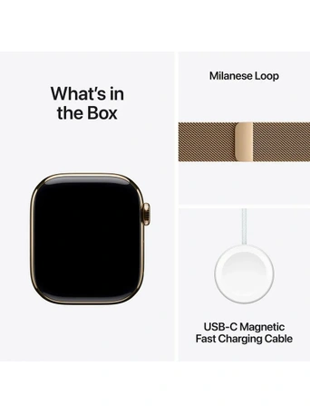 Умные часы Apple Watch Series 10 GPS + Cellular 42 мм Gold Titanium Case with Gold Milanese Loop