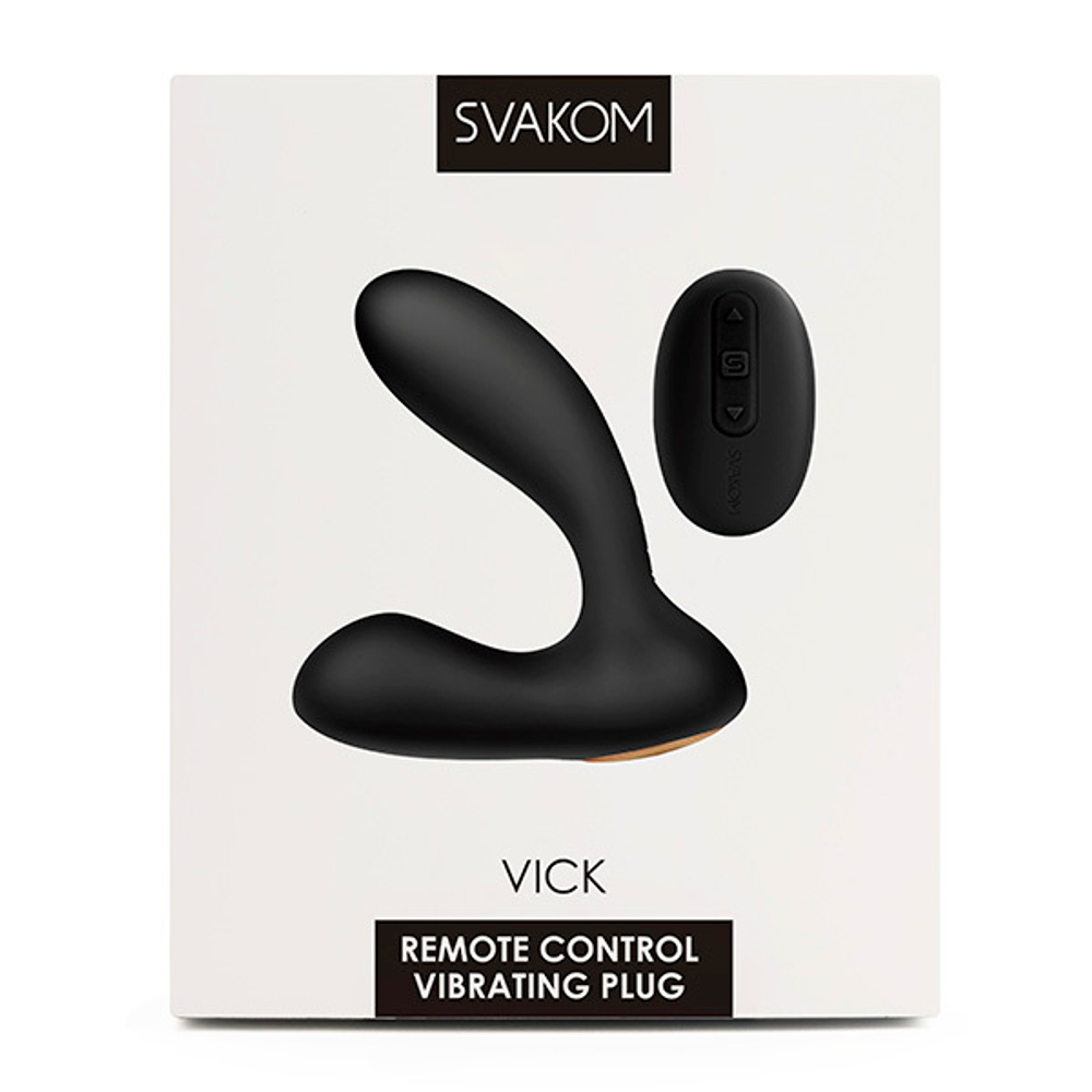 Чёрный вибростимулятор простаты с пультом ДУ Svakom Vick App-controlled Prostate and Perineum Massager SPM-03W