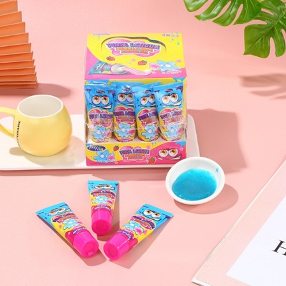 Ж. резинка в тюбике "Pinta Lengua Bubble gum discolor" 22гр (20шт) .Johny Bee