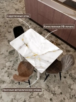 Обеденный стол "Золото на белом" 90x60 см