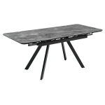Стол Bradex Home Arthur раскладной 120-184x80x75см, керамогранит серый мрамор Greys Grey, чёрный
