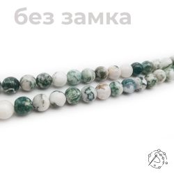 Нить бусин моховой агат 8 мм