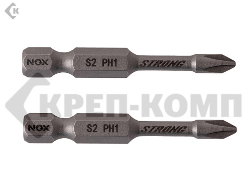 Бита Ph1- 50мм "Nox STRONG" E 6,3 torsion карта (2 шт) Nox