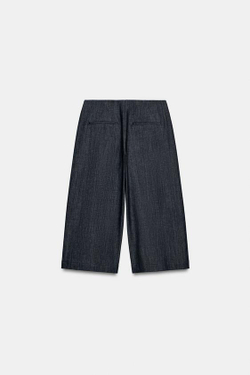 ZARA ДЛИННЫЕ ШОРТЫ С ПУГОВИЦАМИ, ИНДИГО