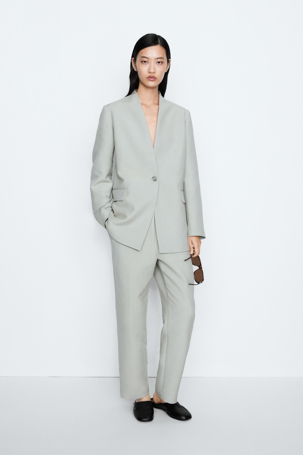 Massimo Dutti Пиджак с пуговицами - STUDIO, серый меланж