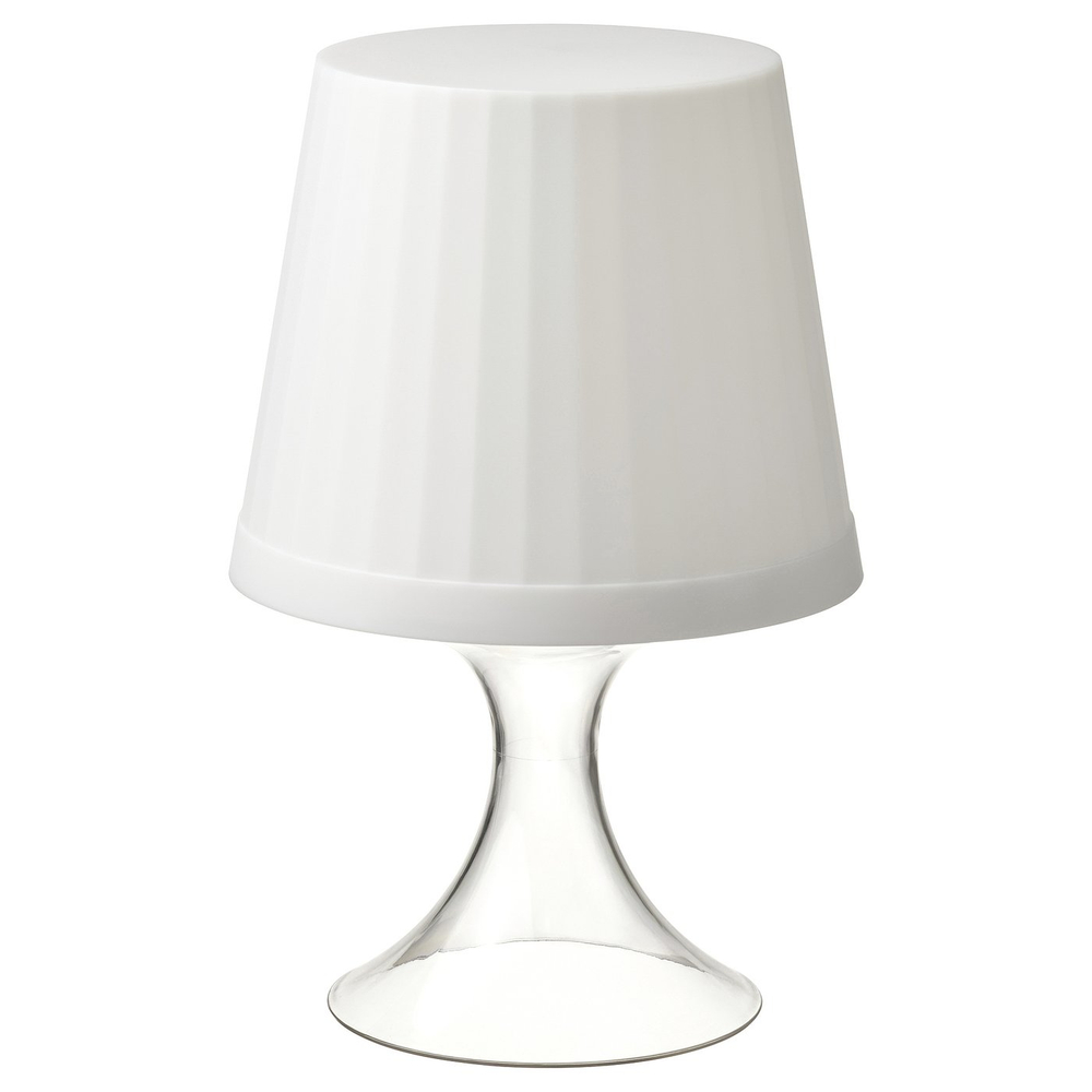 IKEA LAMPAN  (ИКЕА ЛАМПАН)  -  Переносная светодиодная лампа - на батарейках, с регулировкой цвета, для улицы, белая 24 см