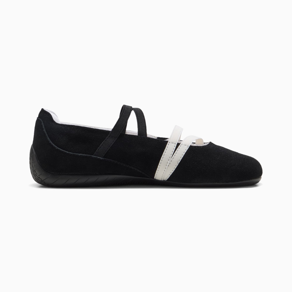 PUMA Женские кроссовки-балетки Speedcat Suede, черный/белый