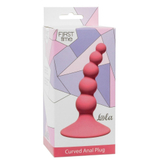 Розовая анальная пробка Ribbed Plug Pink - 10,5 см.