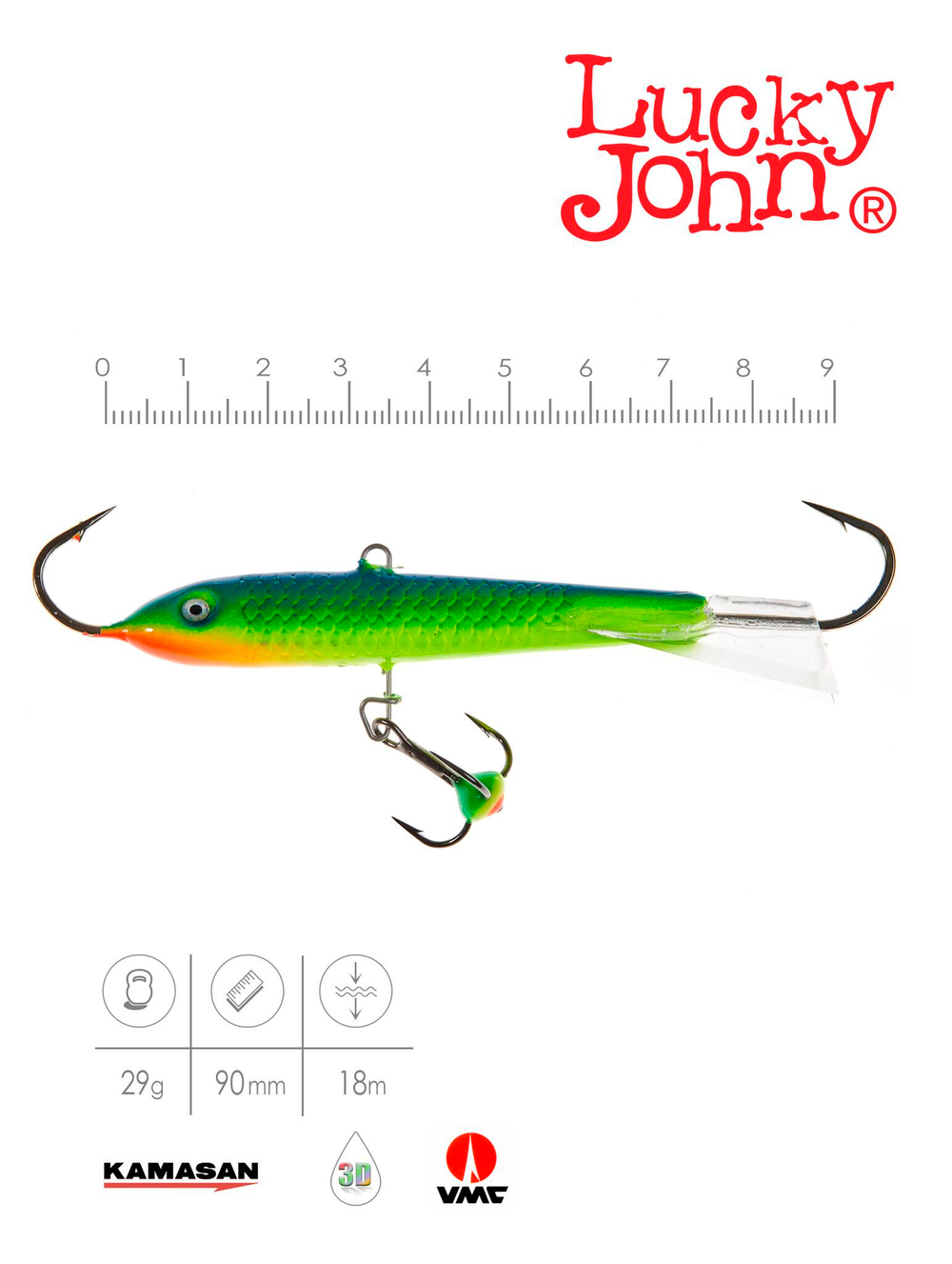 Балансир LUCKY JOHN Classic №9 (+тройник), цвет 29, арт. 81901-29