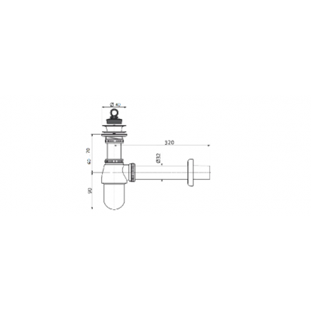 Сифон для раковины CeramaLux C056, хром