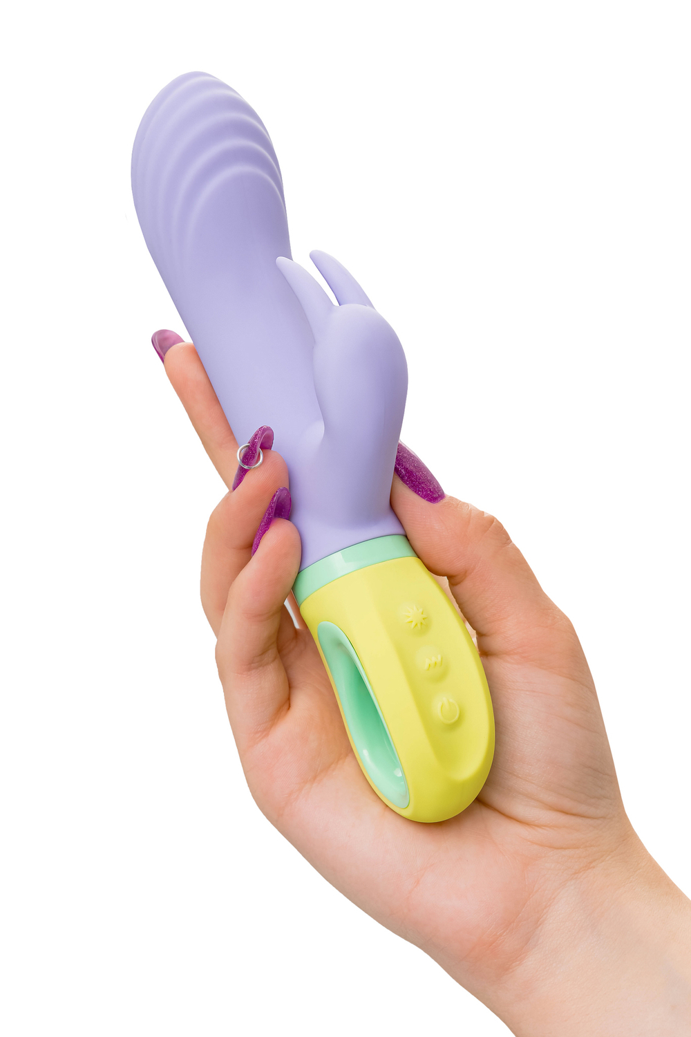 Вибратор для точки G с клиторальной стимуляцией Flovetta Wisteria фиолетовый 18,5 см