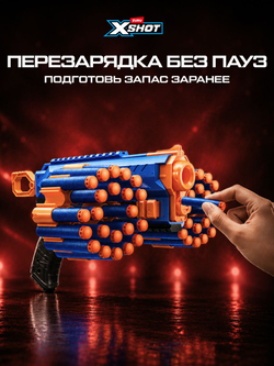 Игрушечный пистолет +12 мягких шариков, Прозрачный Бластер ZURU X-Shot FaZe, игрушки для мальчиков, 36499