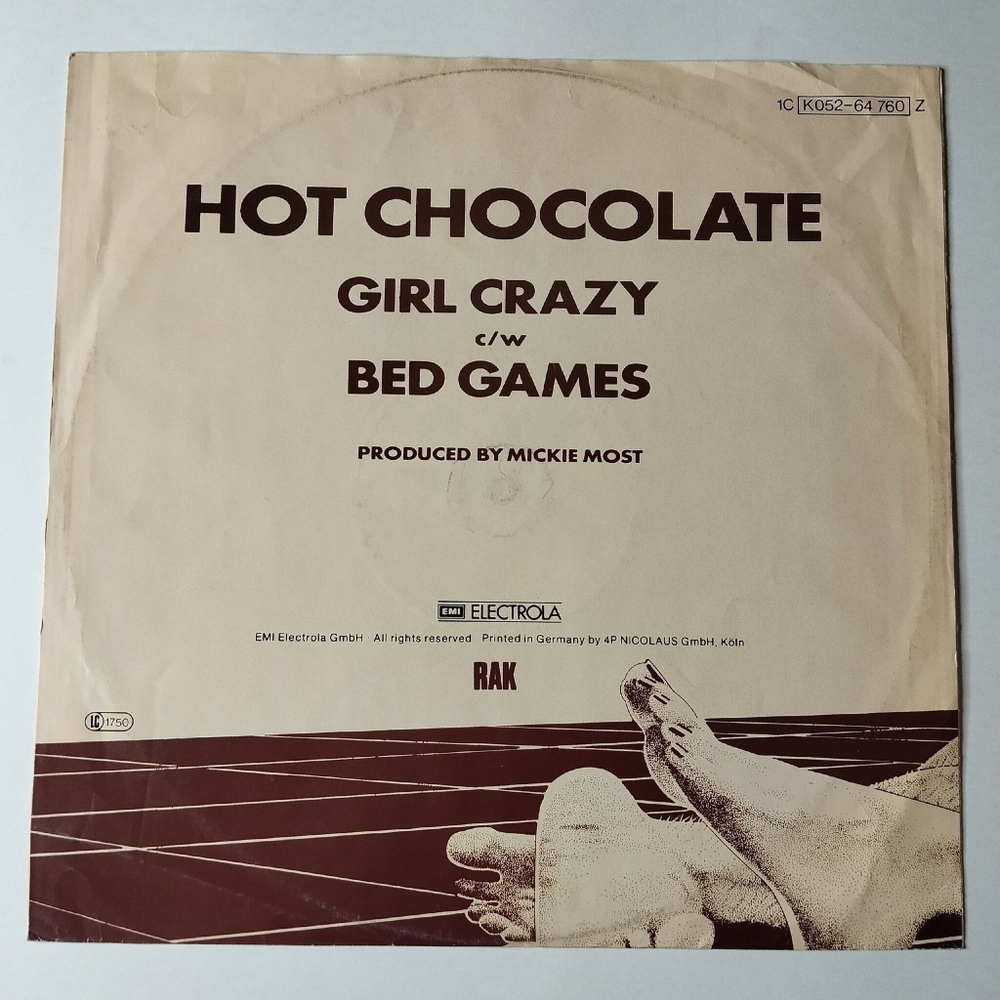 Винтажная виниловая пластинка LP Hot Chocolate Girl Crazy (Germany 1982) Maxi Single 45 RMP