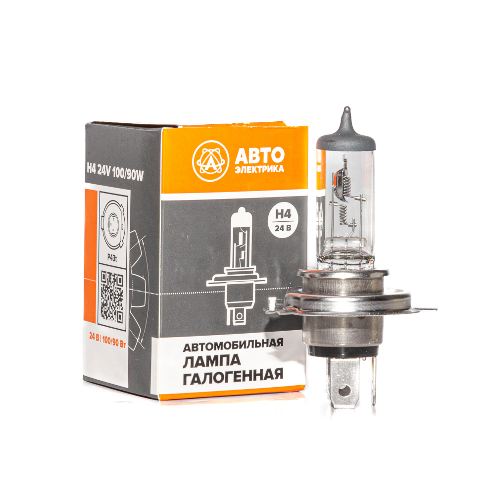 H4 24-100/90 P43t Автолампа галогенная H4, 24 В, 100/90 Вт, P43t