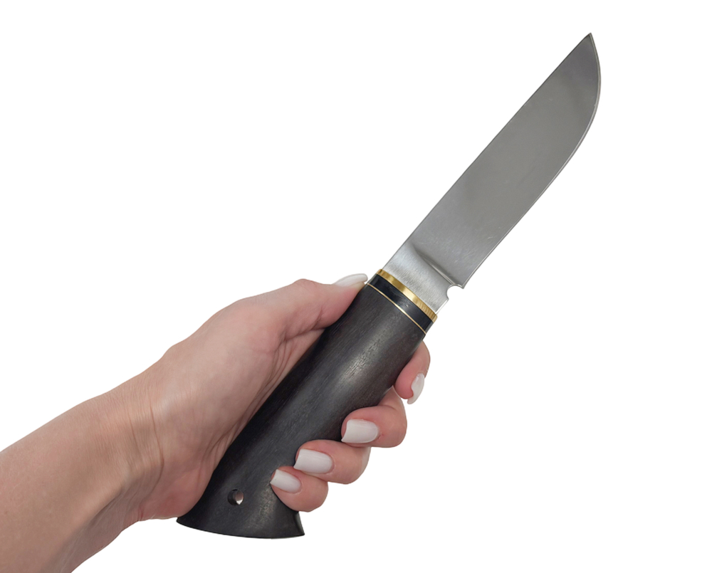 Нож Сталкер, сталь 95Х18, чёрный граб, латунь, Lemax