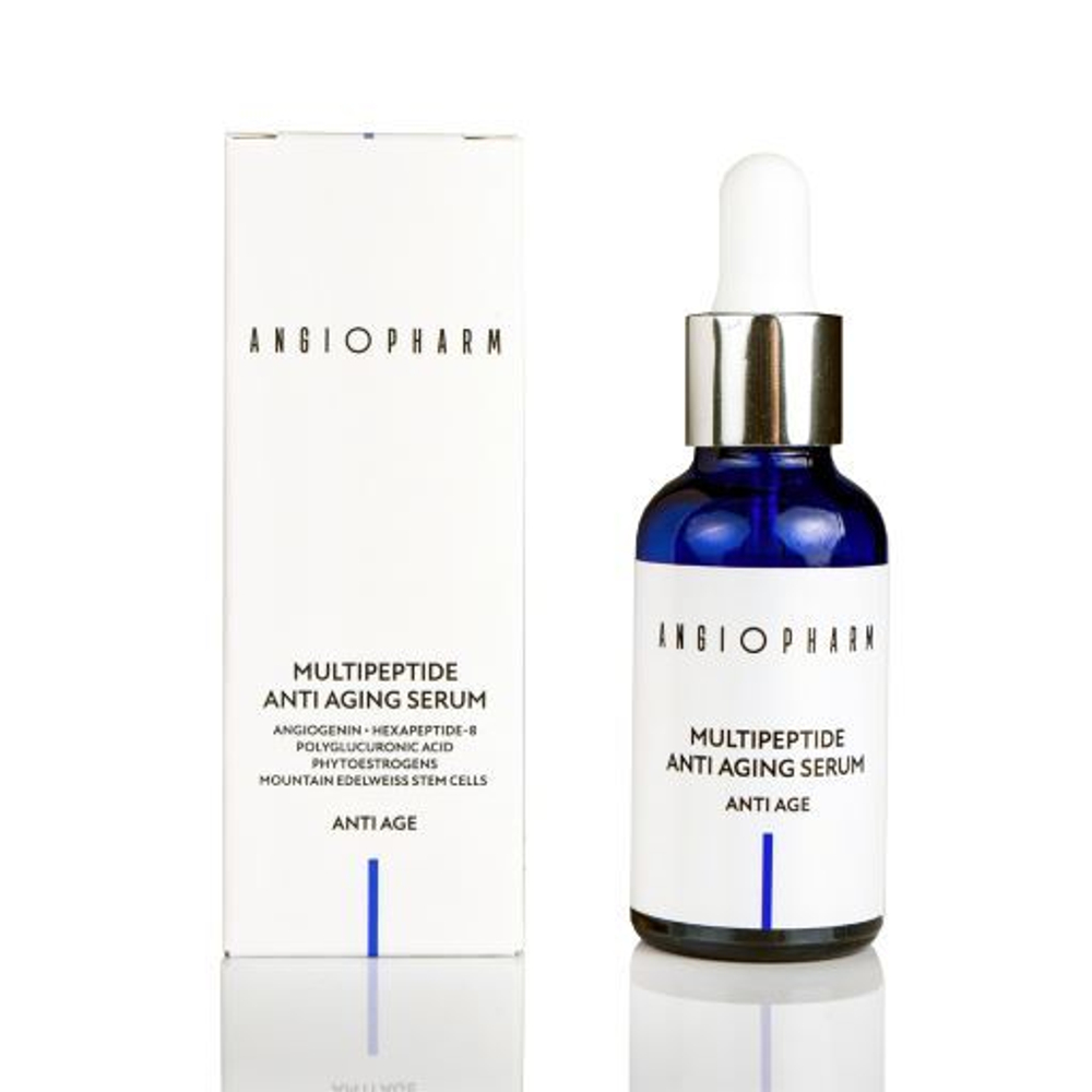 ANGIOPHARM МУЛЬТИПЕПТИДНАЯ ОМОЛАЖИВАЮЩАЯ СЫВОРОТКА, 30 мл. | MULTIPEPTIDE ANTI-AGING SERUM