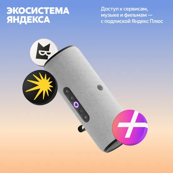 Умная портативная колонка Яндекс Станция Стрит с Алисой, серый