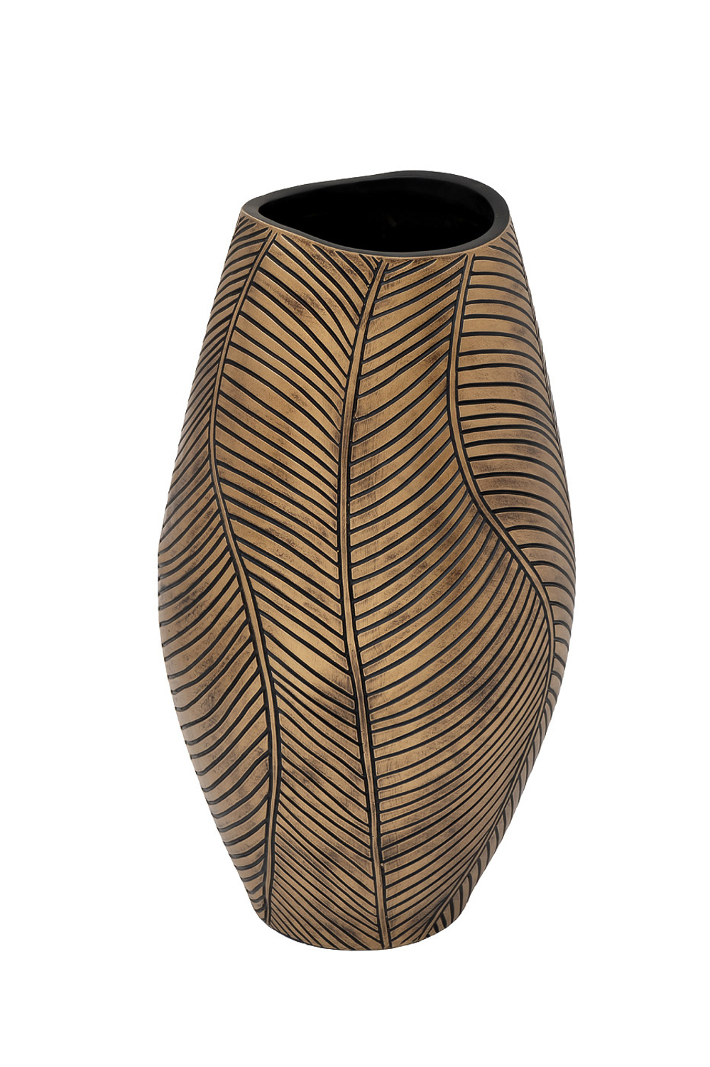 Кашпо d22x40см Garda Decor коричневое с золотом ZS2104-15