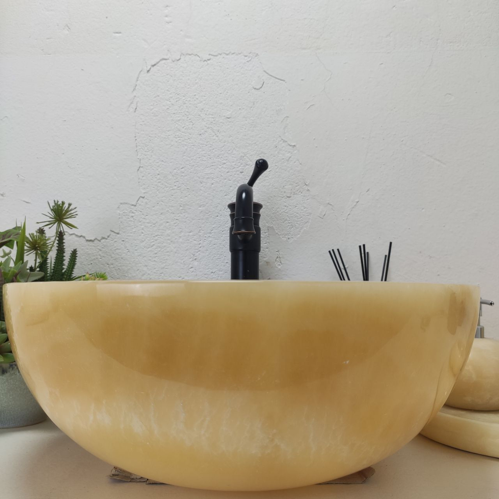 Раковина из оникса Bowl Yellow BO-61113 45x45x17 из натурального камня