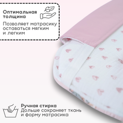 Матрас в коляску двухсторонний детский из муслина