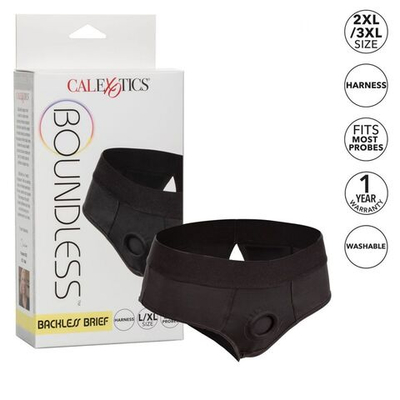 Черные трусы для страпона BACKLESS BRIEF HARNESS L/XL (Размер: L-XL) (Цвет: черный)