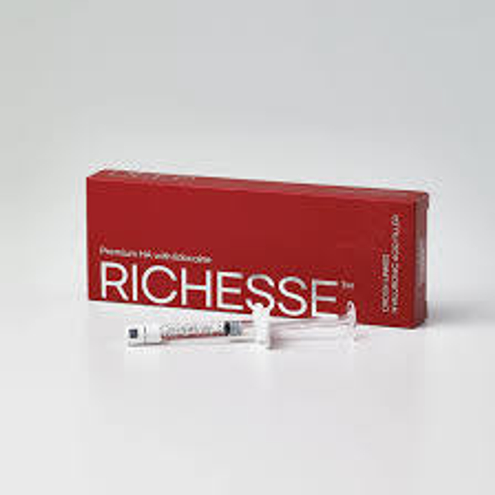 Richesse Deep Lidocaine –заполнение глубоких морщин, восполнение объема, контурная пластика. Зоны: носогубные складки, скулы, подбородок, губы.