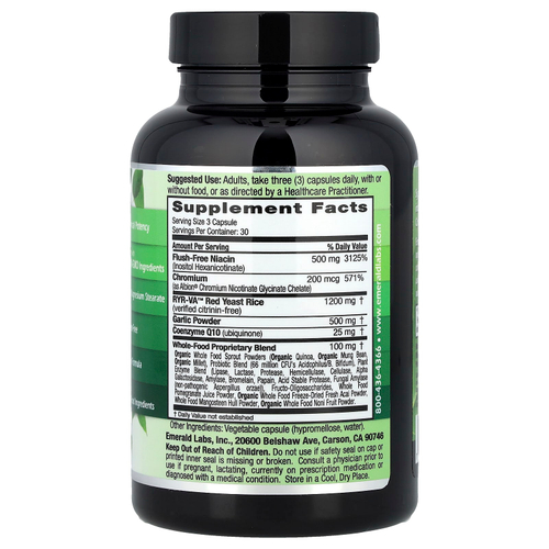 Emerald Laboratories, Cholesterol Health, 90 капсул в растительной оболочке