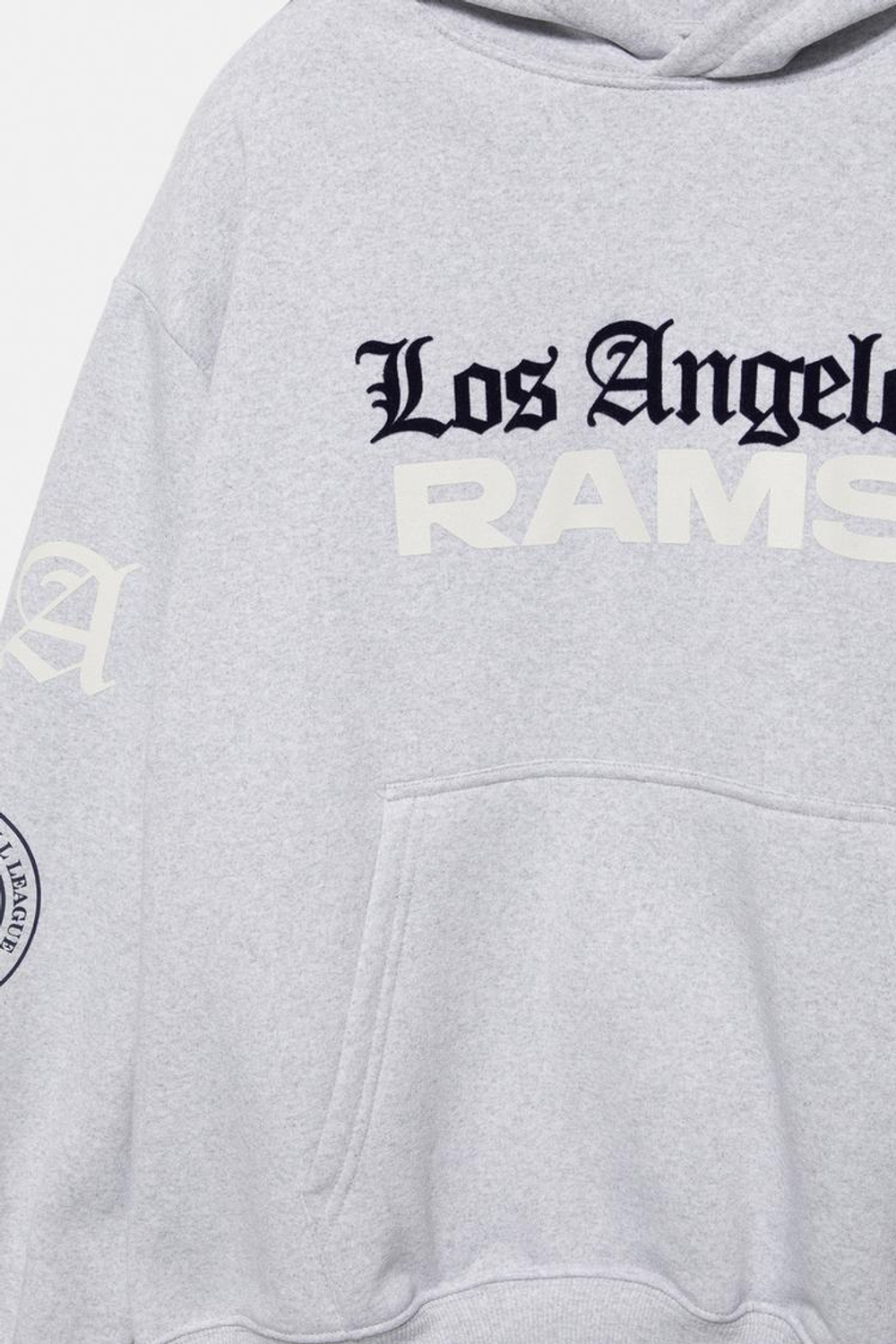 PULL&BEAR Толстовка с капюшоном NFL Los Angeles, серый меланж