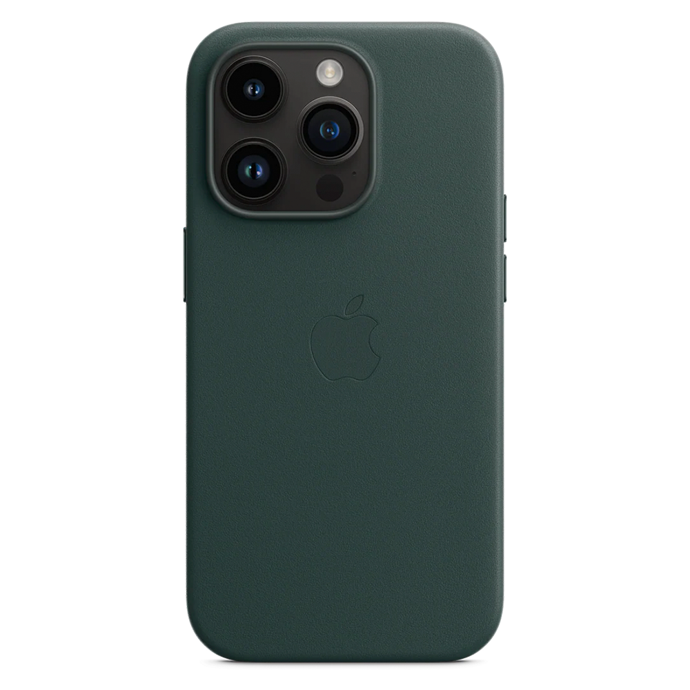 Кожаный чехол с поддержкой MagSafe Apple Leather Case для iPhone 14 Pro, Forest Green (Зеленый лес)