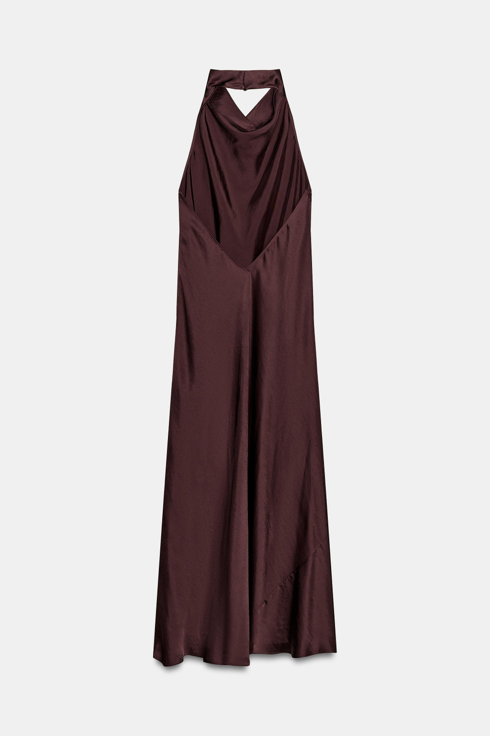 АТЛАСНОЕ ПЛАТЬЕ МИДИ С ГОРЛОВИНОЙ ХАЛТЕР — ZW COLLECTION — ZARA