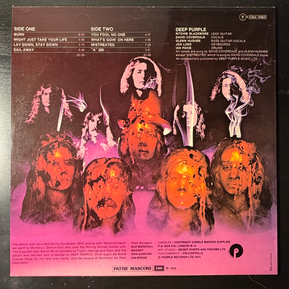 Deep Purple ‎– Burn (Франция 1974г.)