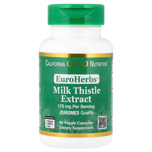 California Gold Nutrition, EuroHerbs, экстракт расторопши, качество Euromed, 175 мг, 60 растительных капсул