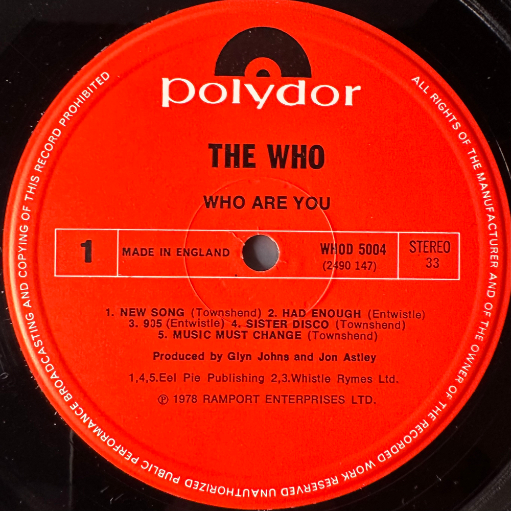 The Who ‎– Who Are You (Англия 1978г.)