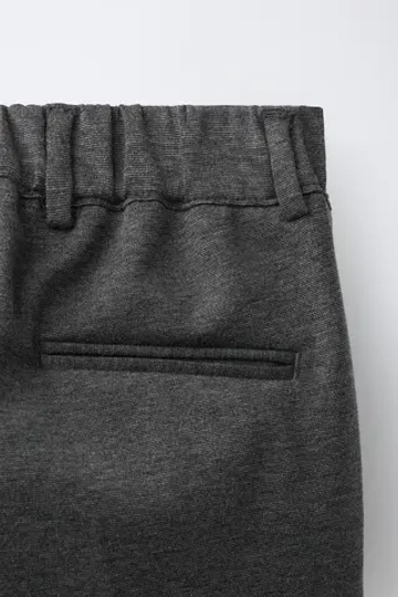 ZARA ОДНОТОННЫЕ КОСТЮМНЫЕ БРЮКИ, СЕРЫЙ МЕЛАНЖ