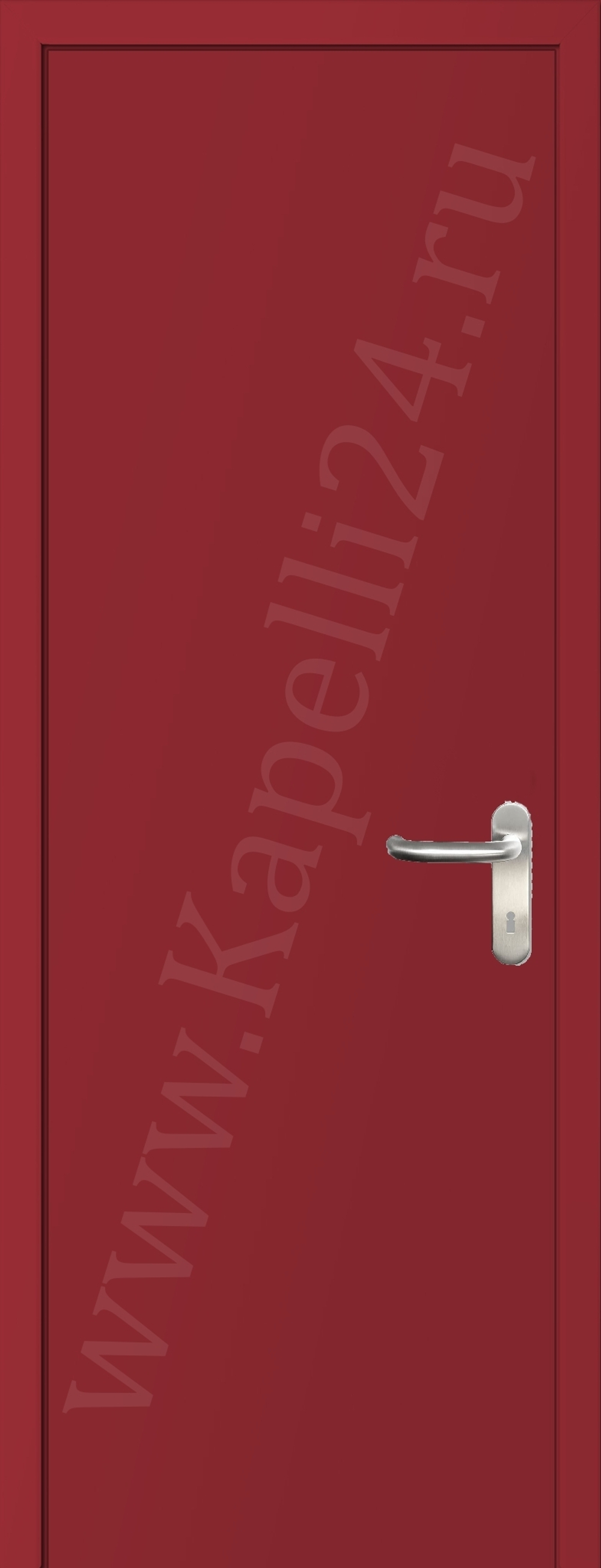 Дверь влагостойкая пластиковая KAPELLI multicolor ДГ RAL 3031 Восточный красный + коробка